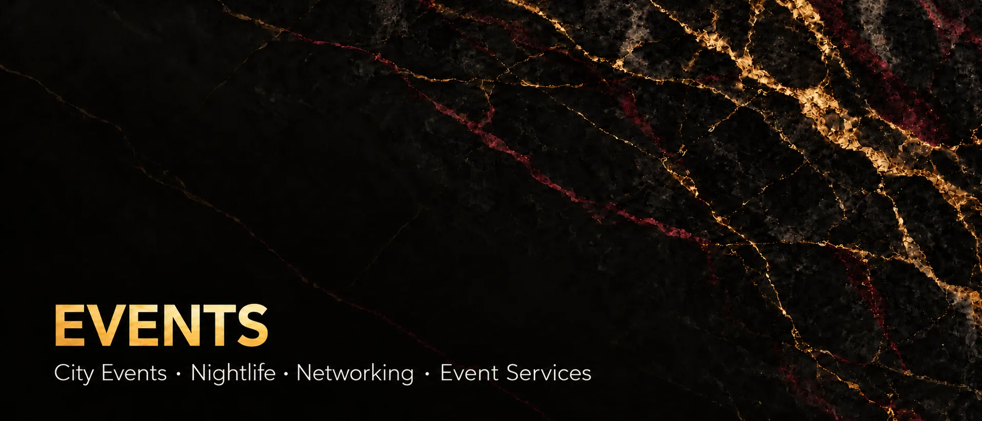 Events — upcoming events, past events, event flyers, network and attend